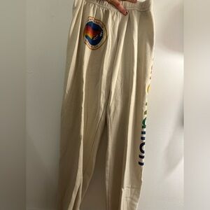Cream aviator nation sweatpants